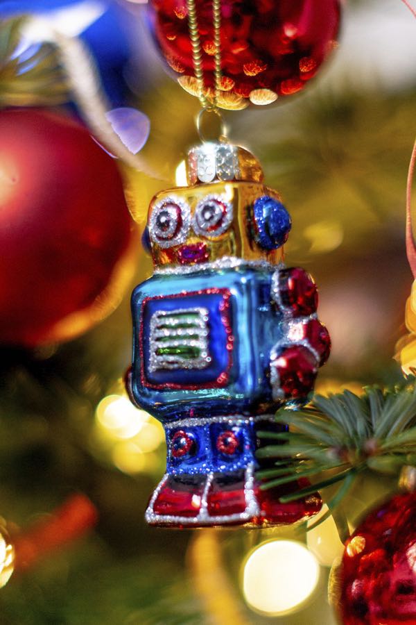 A robot christmas decoration figure
